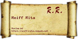 Reiff Rita névjegykártya